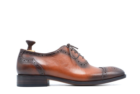 Brogue Brown Oxford Cap Toe