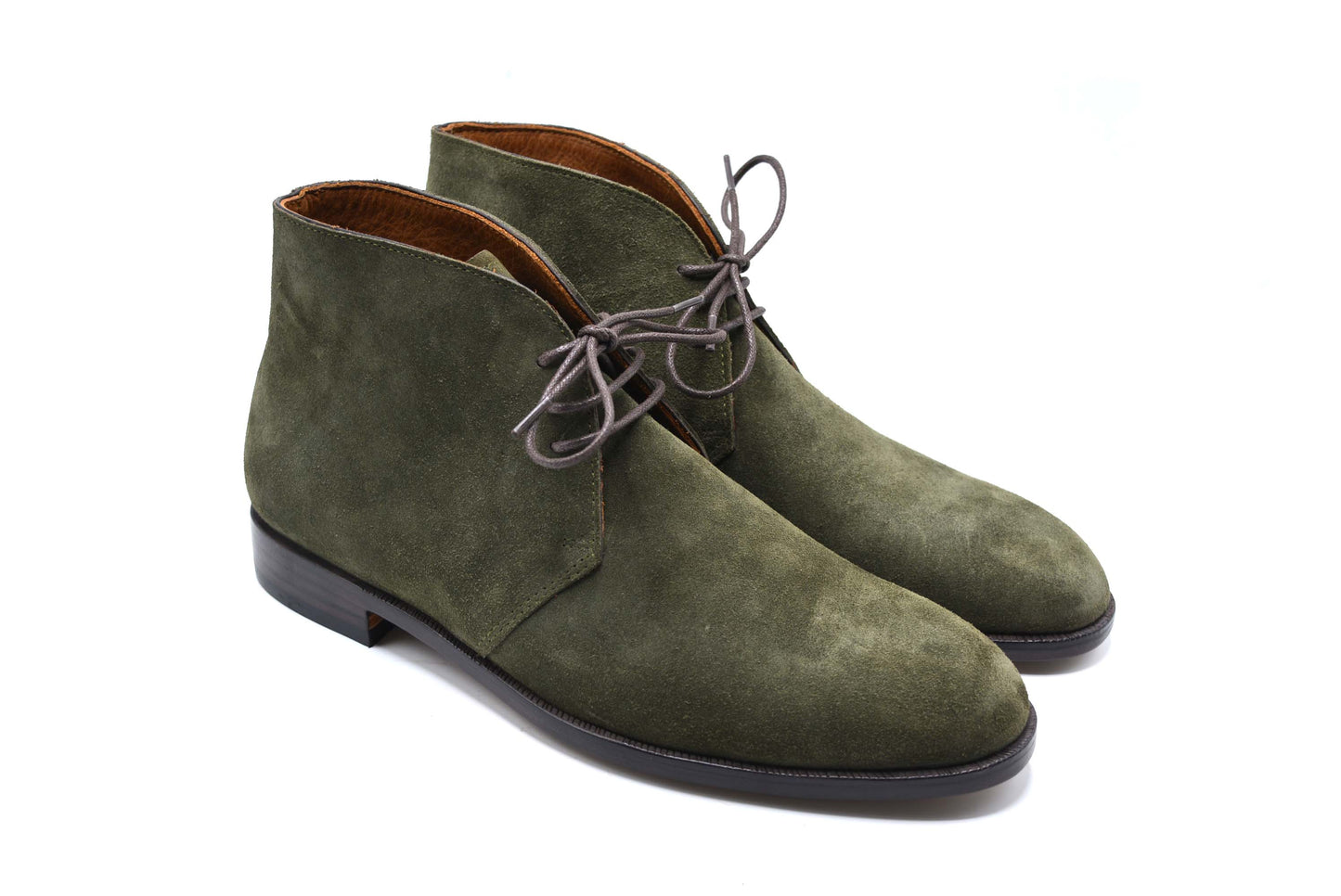 Suede Olive Green Lace Up Chukka Boot