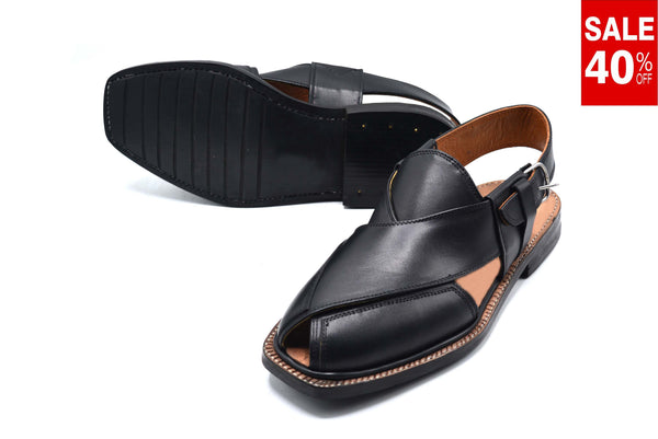 Classic Black Peshawari Chappal