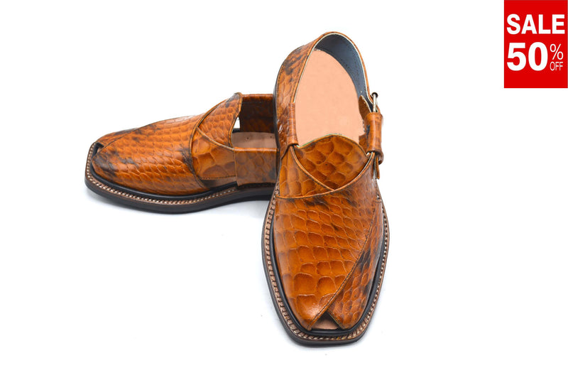 Snake Leather Peshawari Chappal