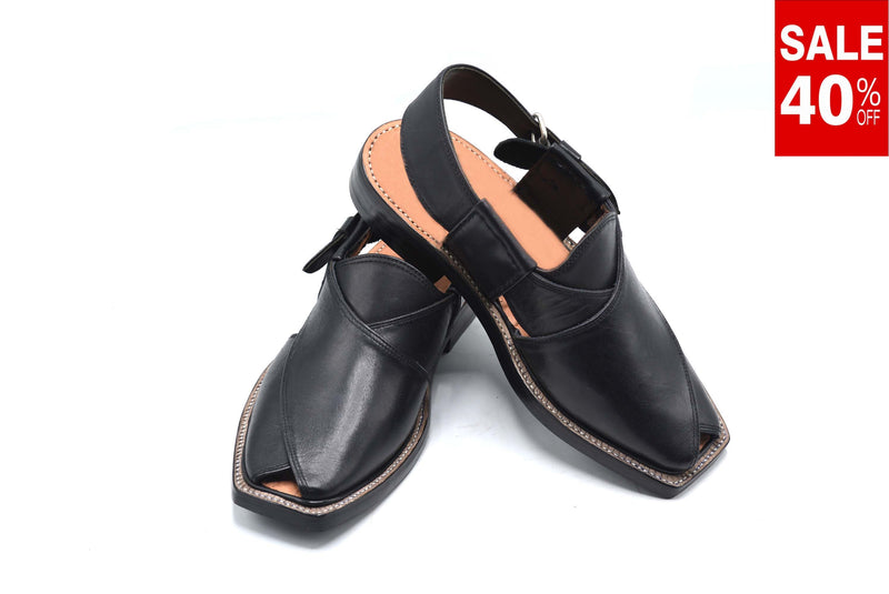 Peshawari Chappal Black