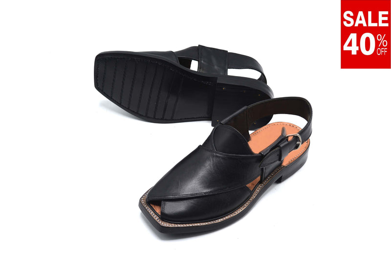 Peshawari Chappal Black