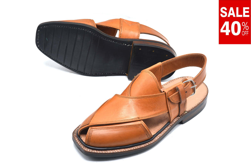 Classic Mustard Brown Peshawari Chappals