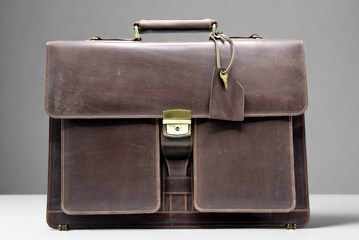 Leather Office Bag Coffee